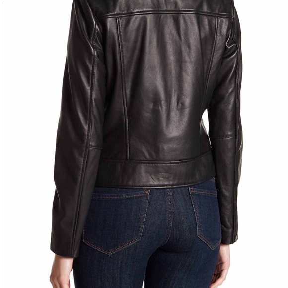 Cole Haan Women lamb Leather Jacket XS NEW - Picture 3 of 4
